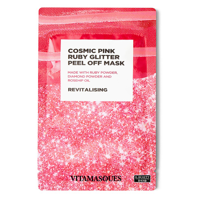 Пілінг-маска для обличчя Vitamasques Космічний рожево-рубіновий блиск 10 мл