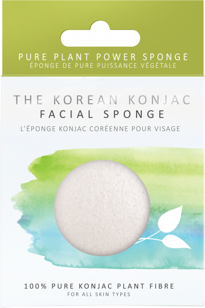 Спонж для лица Konjac sponge с конжаку 100% белый премиум (в коробке)