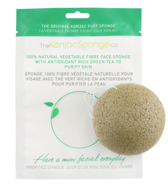 Спонж для Konjac sponge лица с конжаку и зеленым чаем