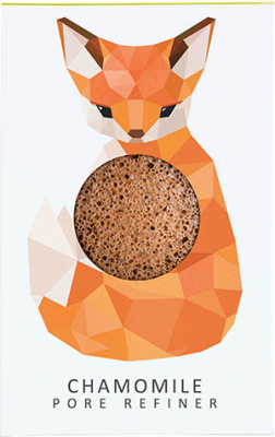 Спонж для обличчя Konjac sponge з конжаку та  ромашкою маленький (лісова лисиця)