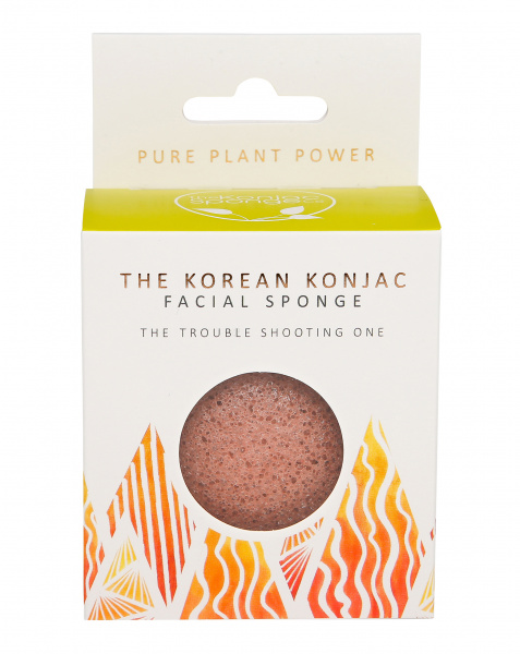 Спонж для лица Konjac sponge с конжака и вулканической породы "Стихия огня"