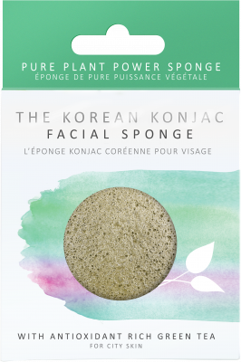 Спонж для обличчя Konjac sponge з конжаку та зеленим чаєм  преміум (у коробці)