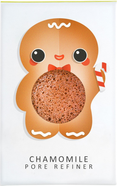 Спонж для лица Konjac sponge маленький Christmas Gingerbread Man 