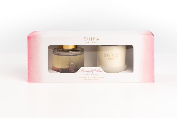 Подарочный набор Shifa Aromas Ночная роза: свеча и аромадиффузор (50 мл*2)