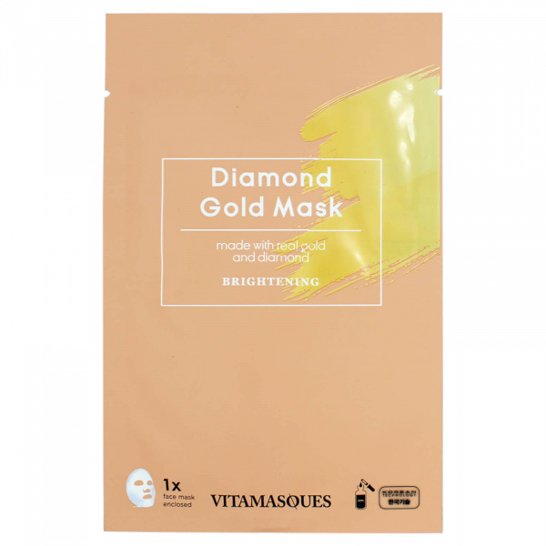 Маска для обличчя Vitamasques тканинна  з частинками золота DIAMOND 20 мл