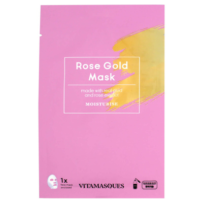 Маска для обличчя Vitamasques тканинна з частинками золота Троянда 20 мл